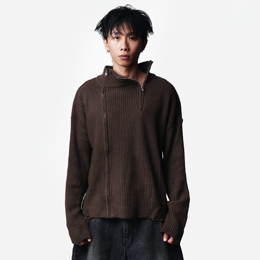 Hierarchy Studios HOLLOWS - Brown Knit Fractured Sweater