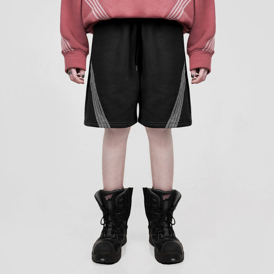Hierarchy Studios FS - Black Four Stripes Short Pants
