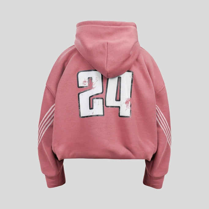 Hierarchy Studios FS - Dusty Pink Four Stripes Boxy Oversized Hoodie