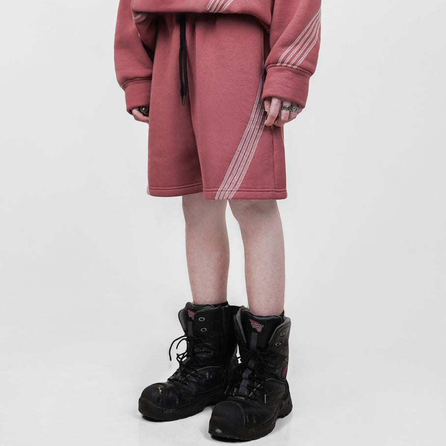 Hierarchy Studios FS - Dusty Pink Four Stripes Short Pants