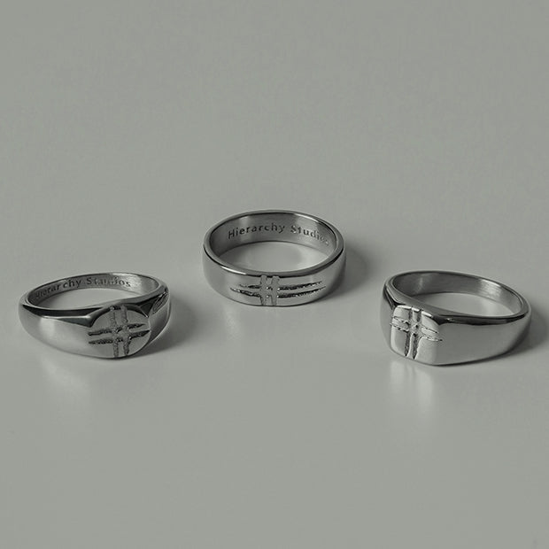 HIERARCHY STUDIOS ENE - Square Not Equal Logo Ring