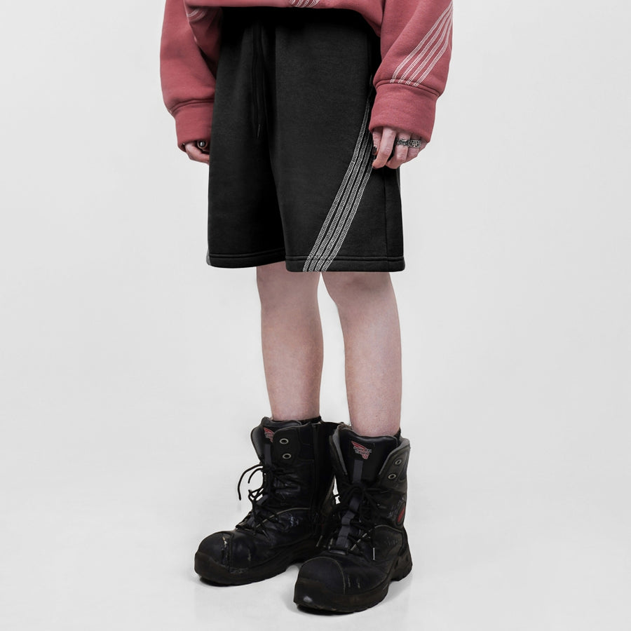 Hierarchy Studios FS - Black Four Stripes Short Pants