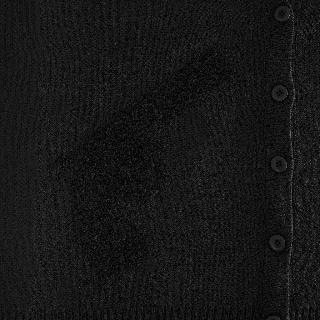 Hierarchy Studios FA - Black Distressed Gun Oversized Knit Cardigan