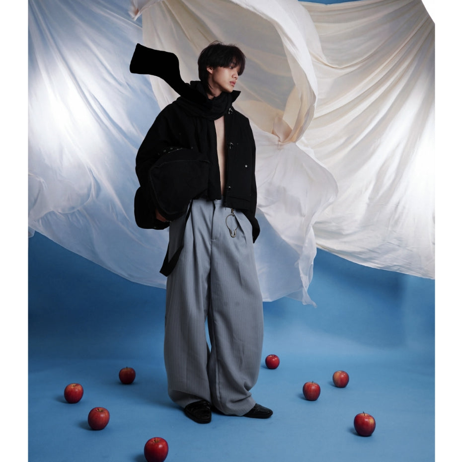 HIERARCHY STUDIOS Unruled - Stripes Light Blue Tuck Trousers