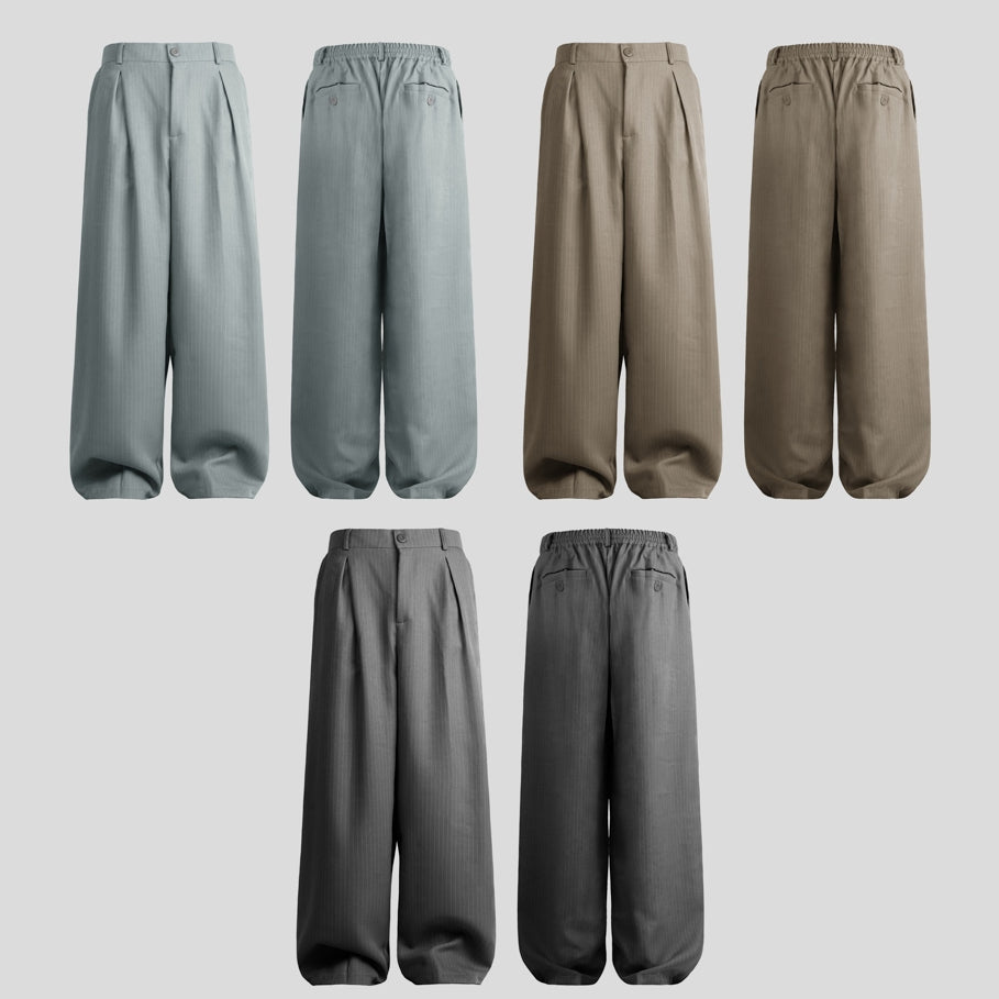 HIERARCHY STUDIOS Unruled - Ash Grey Tuck Trousers