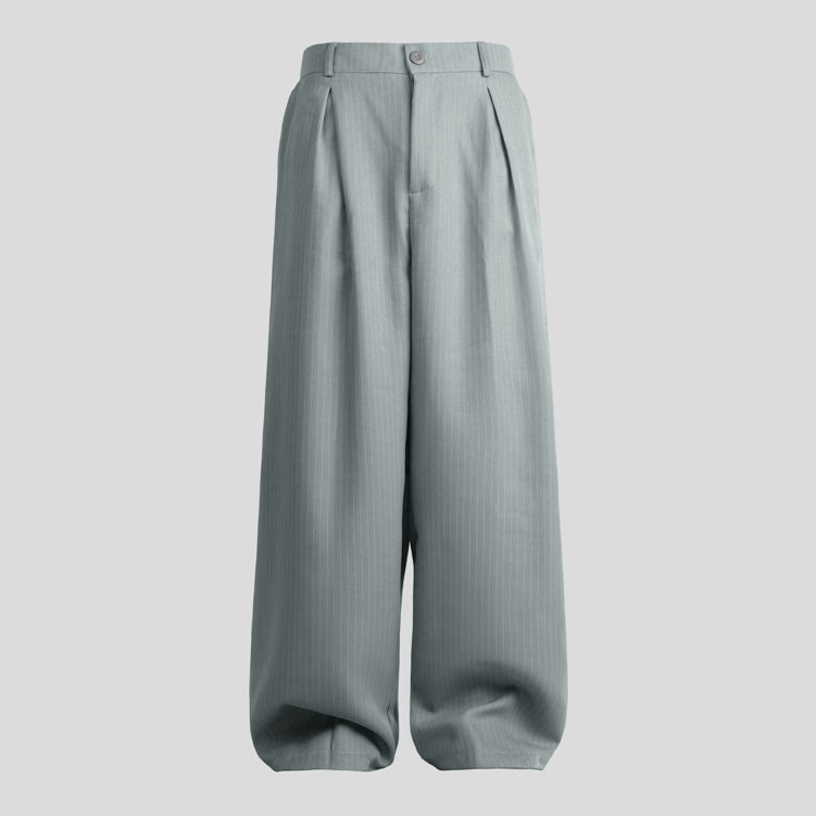 HIERARCHY STUDIOS Unruled - Stripes Light Blue Tuck Trousers