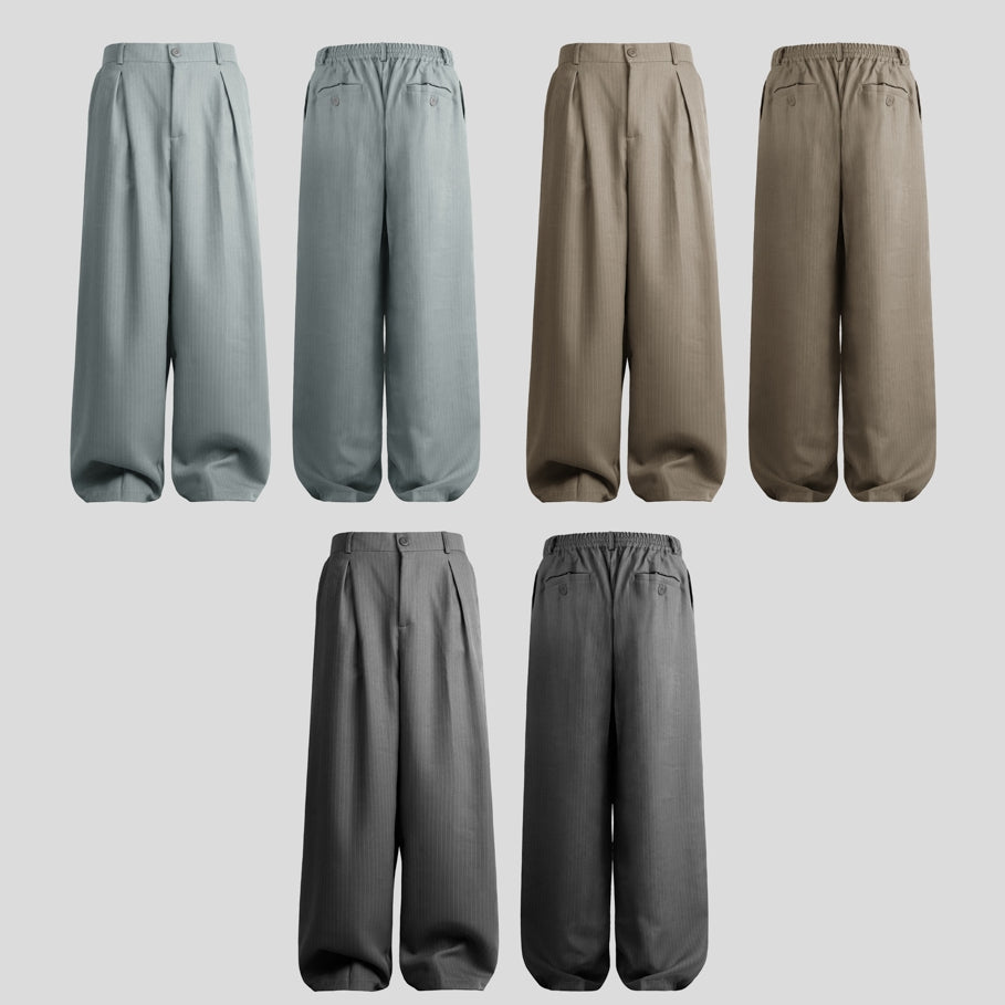 HIERARCHY STUDIOS Unruled - Stripes Black Tuck Trousers