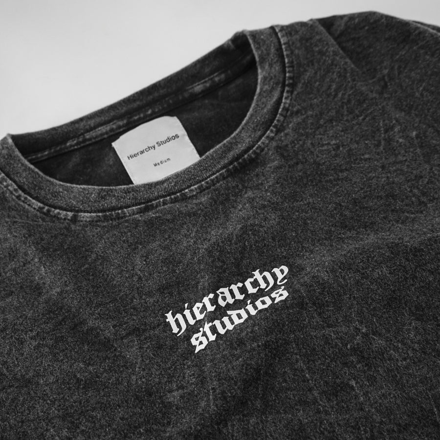Washed Black Wide Logo Oversized T-Shirt