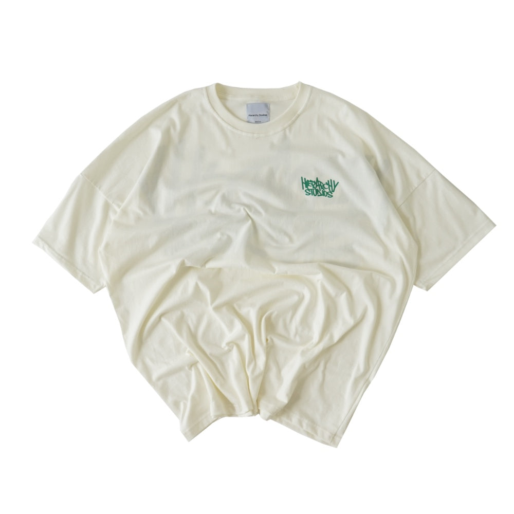 Graffiti Wide Logo Oversized T-Shirt White