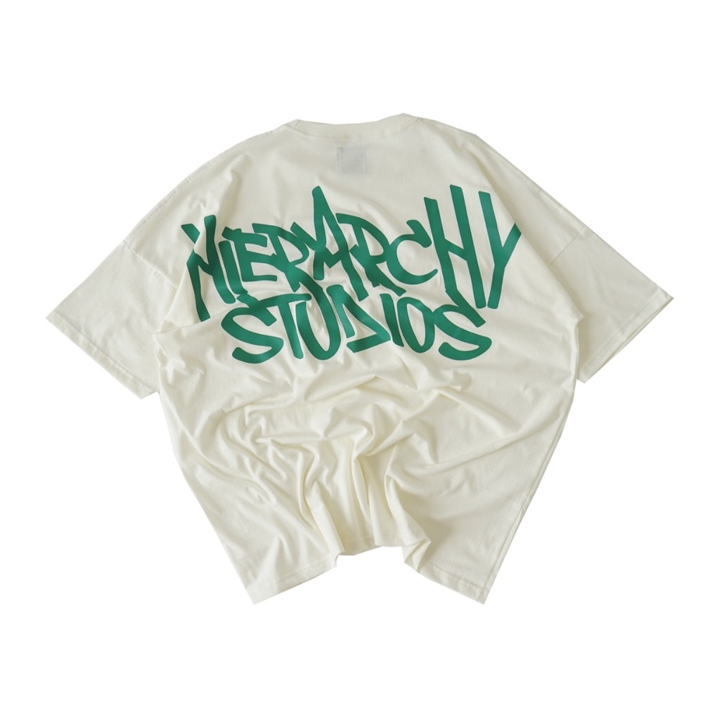 Graffiti Wide Logo Oversized T-Shirt White
