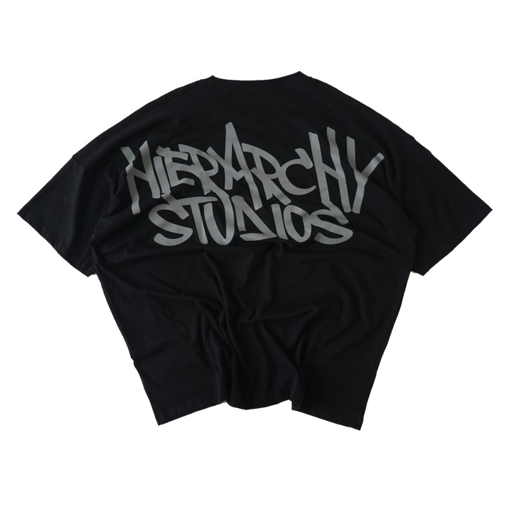 Graffiti Wide Logo Oversized T-Shirt Black
