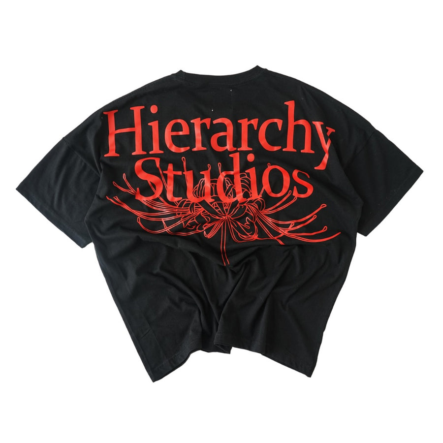 Flowers Wide Spider Lily Oversized T-shirt Black