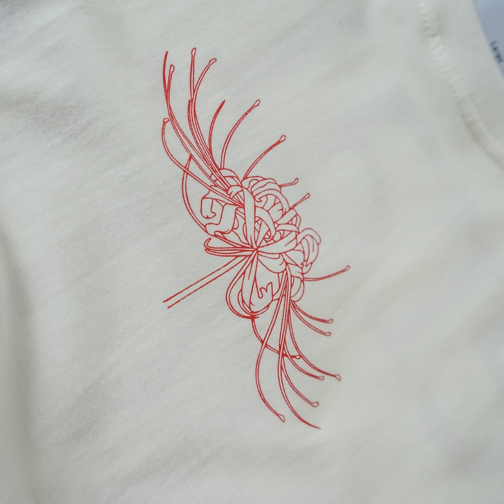 Flowers Wide Spider Lily Oversized T-shirt White