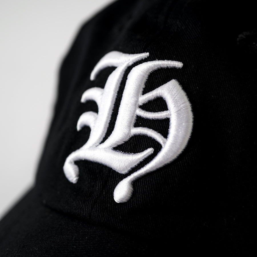 Gothic H Stitched Baseball Cap Black