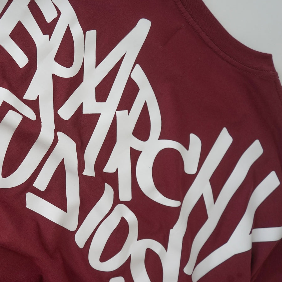 Graffiti Wide Logo Oversized T-Shirt Maroon