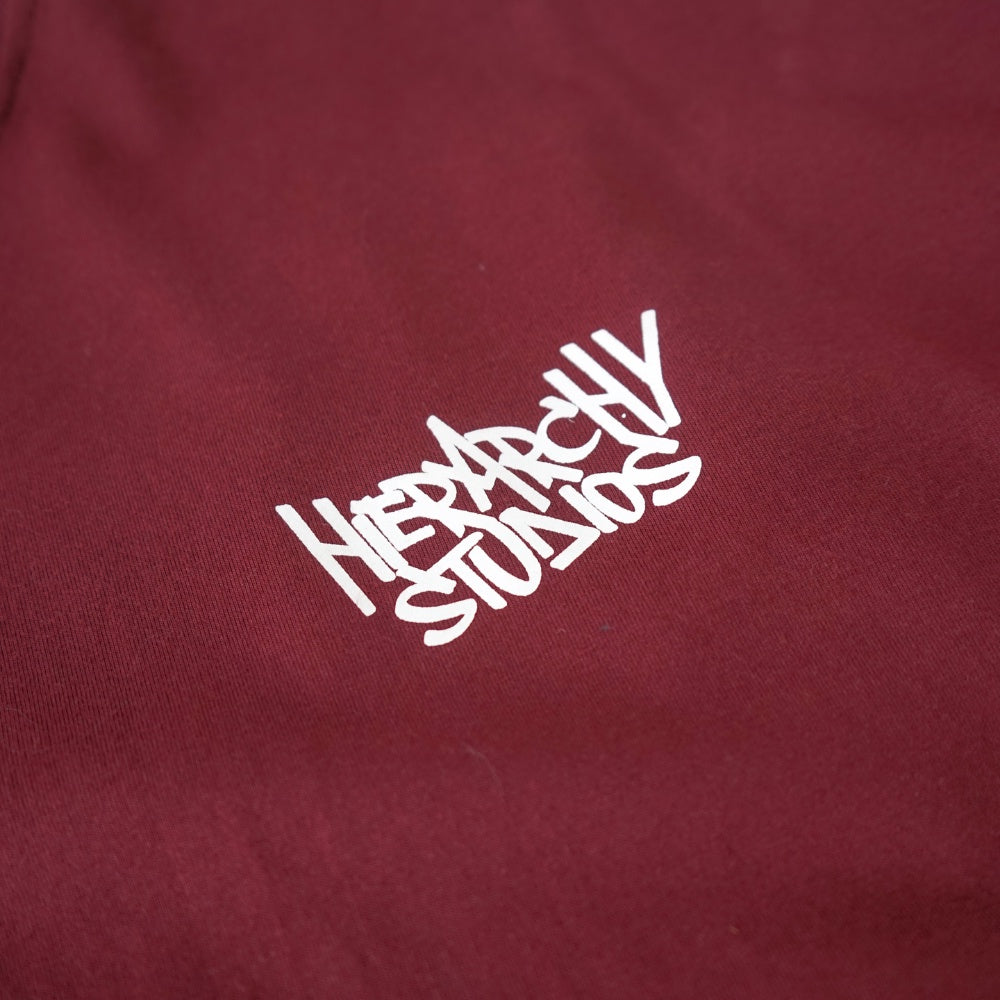 Graffiti Wide Logo Oversized T-Shirt Maroon
