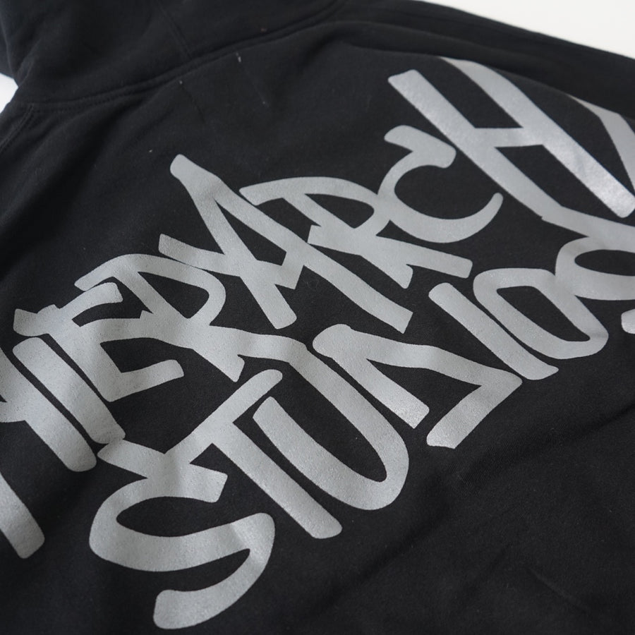 Black Graffiti Wide Logo Oversized Hoodie
