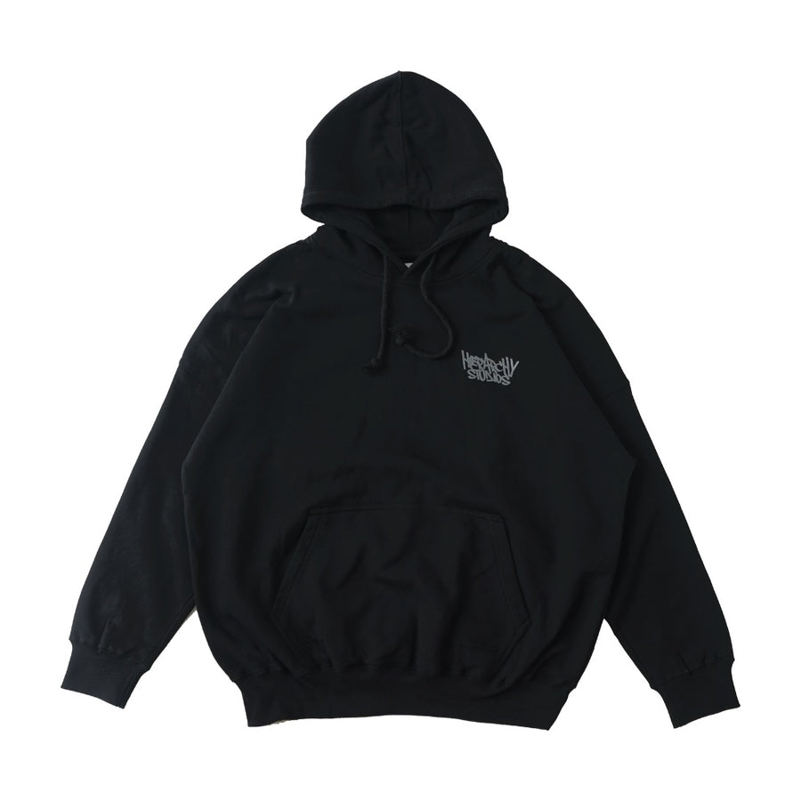 Black Graffiti Wide Logo Oversized Hoodie