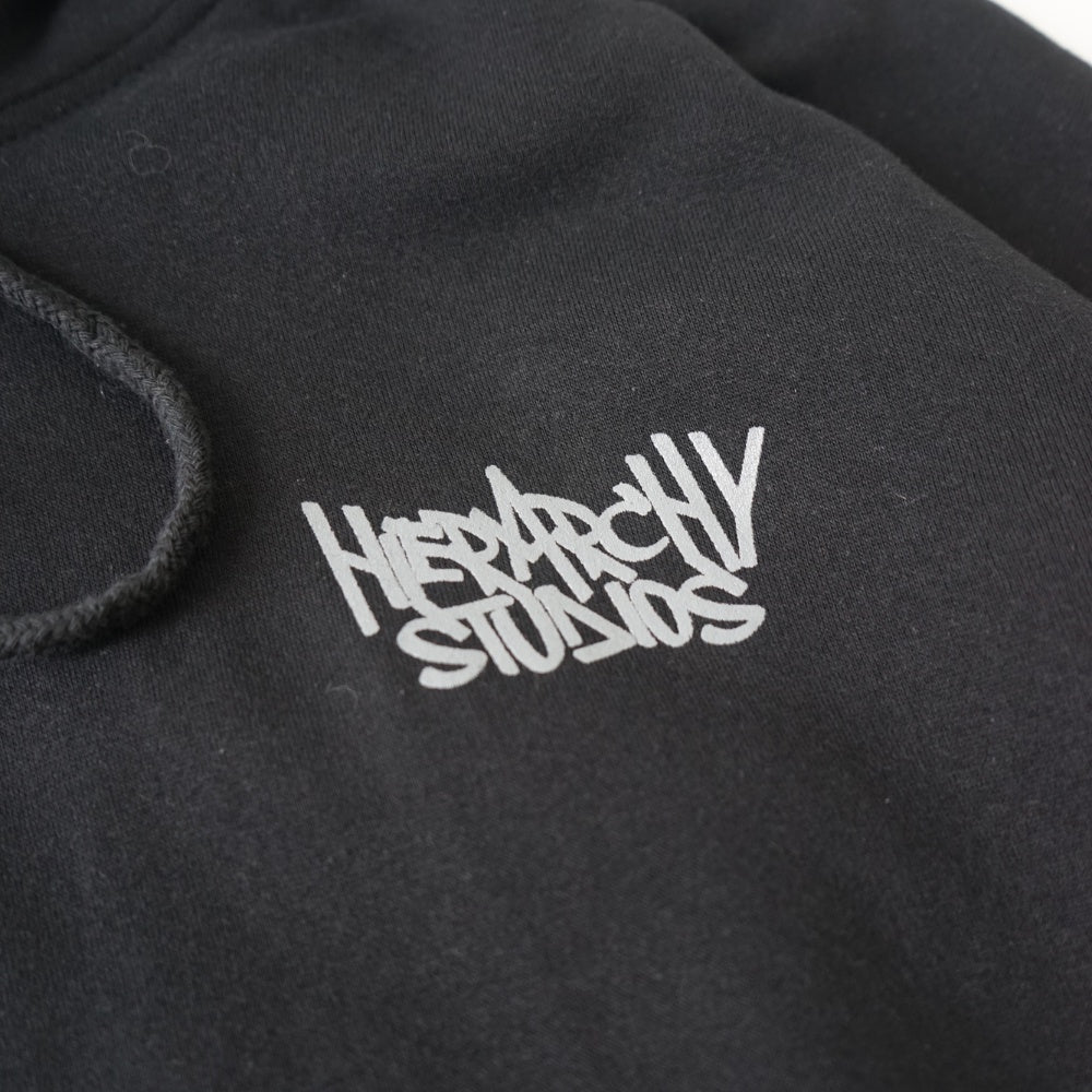 Black Graffiti Wide Logo Oversized Hoodie