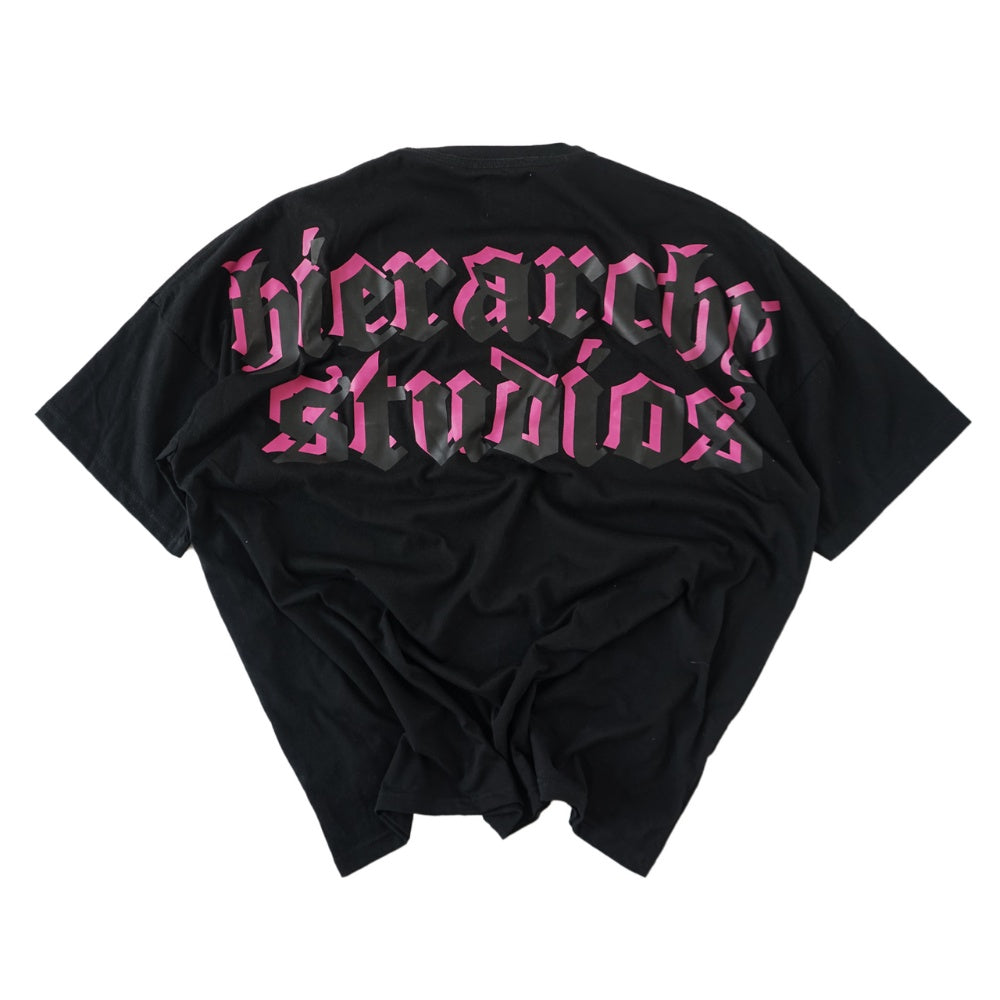 Layered Wide Logo Oversized T-Shirt Black