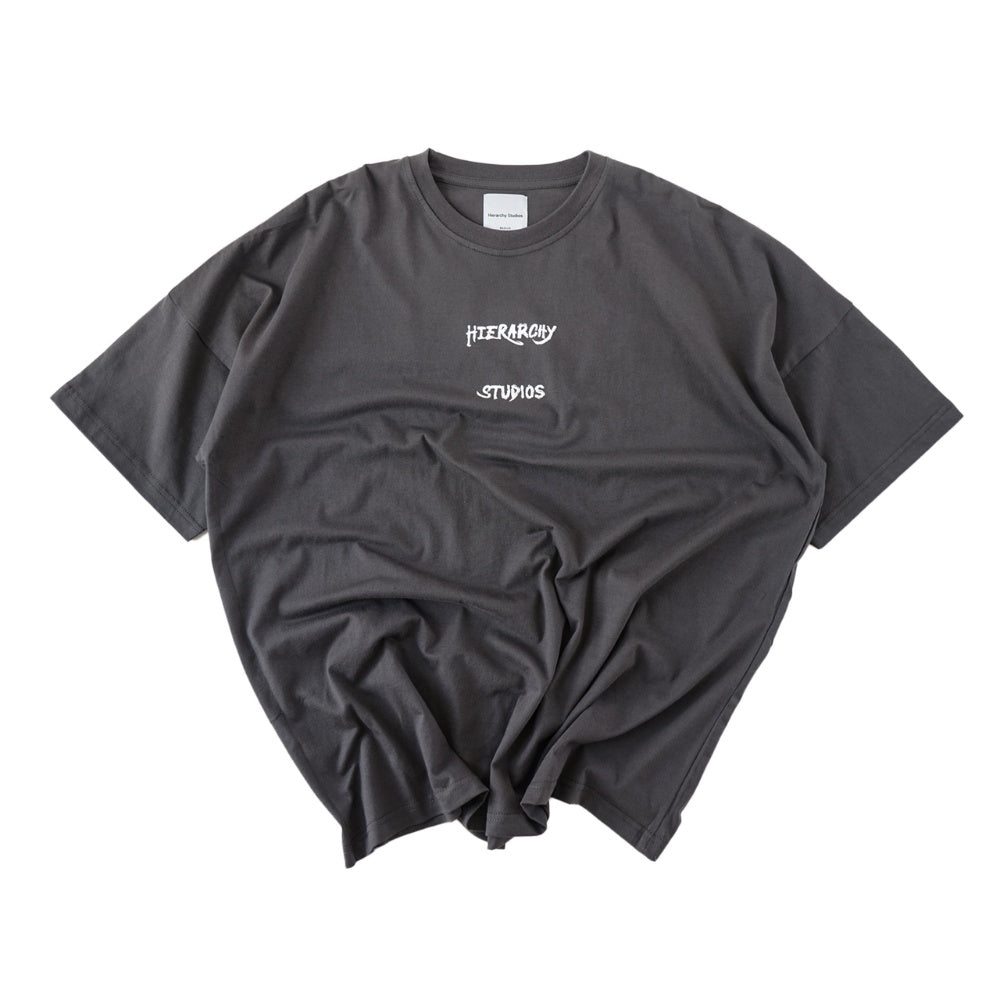Wide Calligraphy Logo Oversized T-Shirt Grey