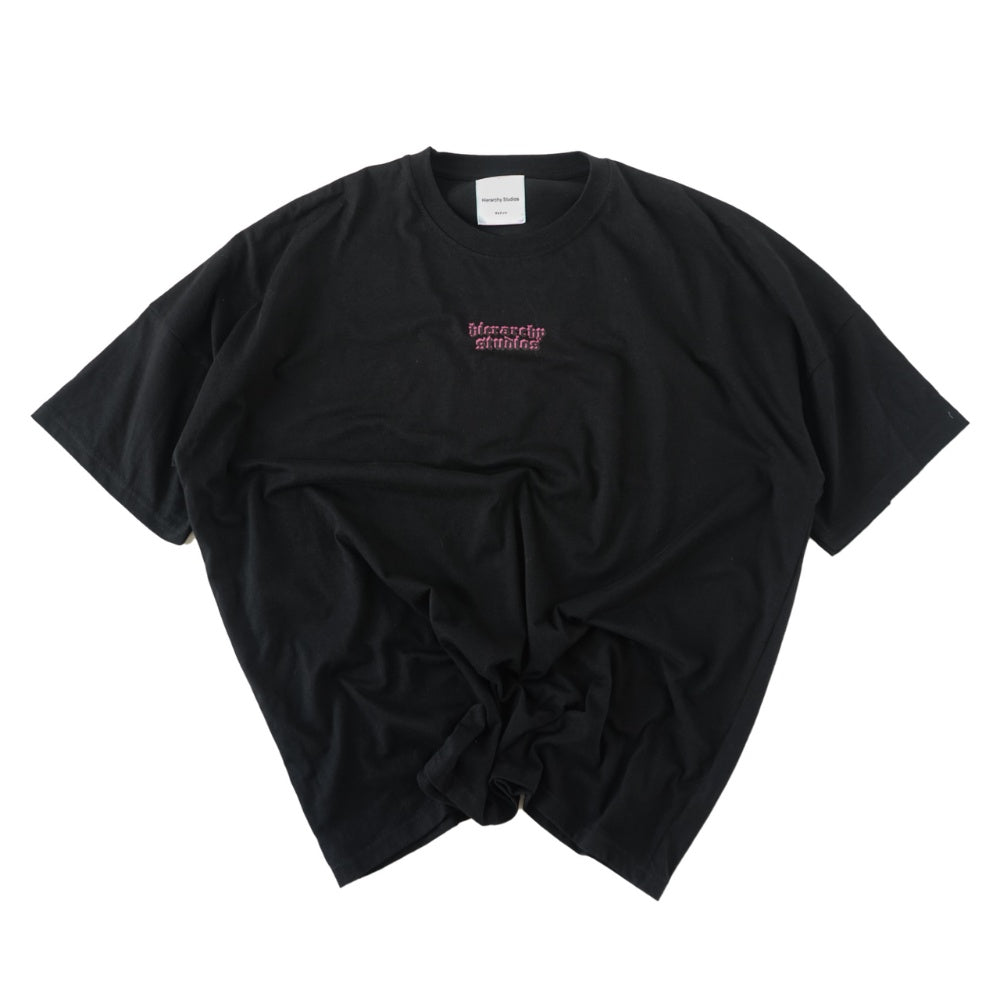 Layered Wide Logo Oversized T-Shirt Black