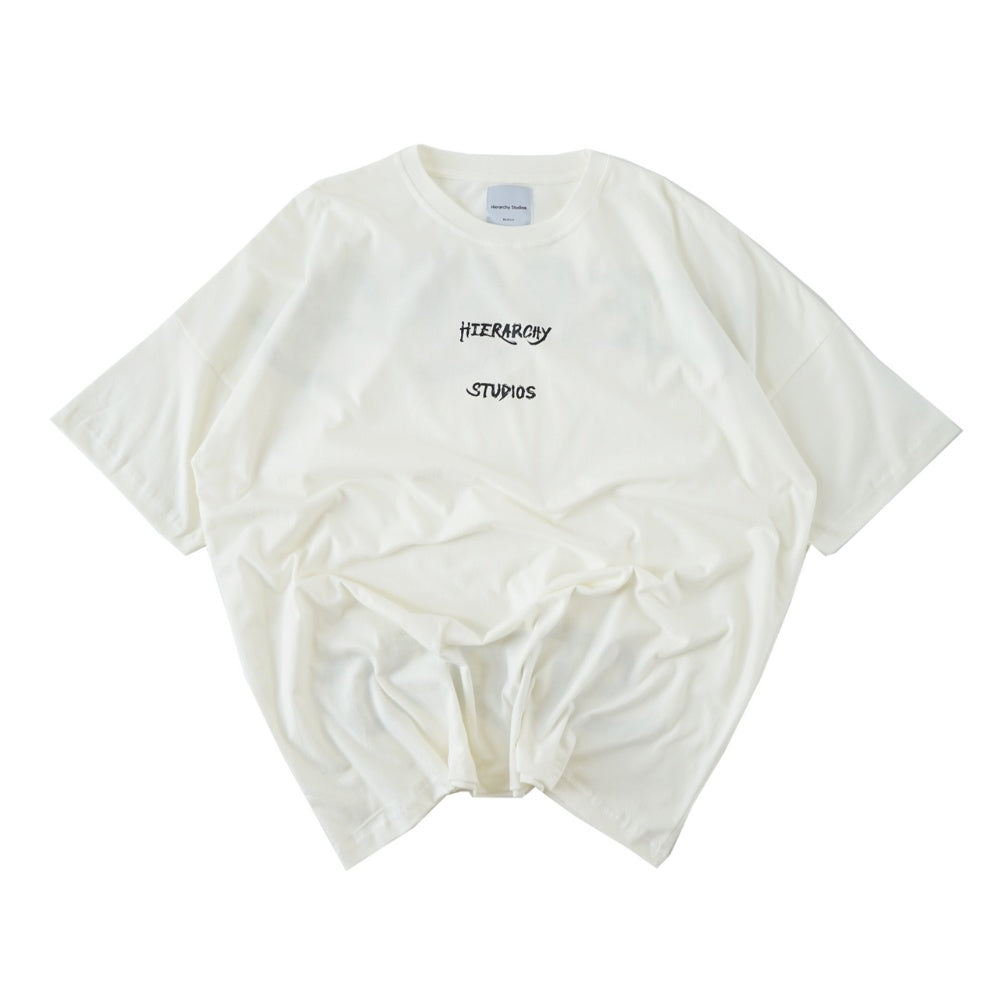 Wide Calligraphy Logo Oversized T-Shirt White