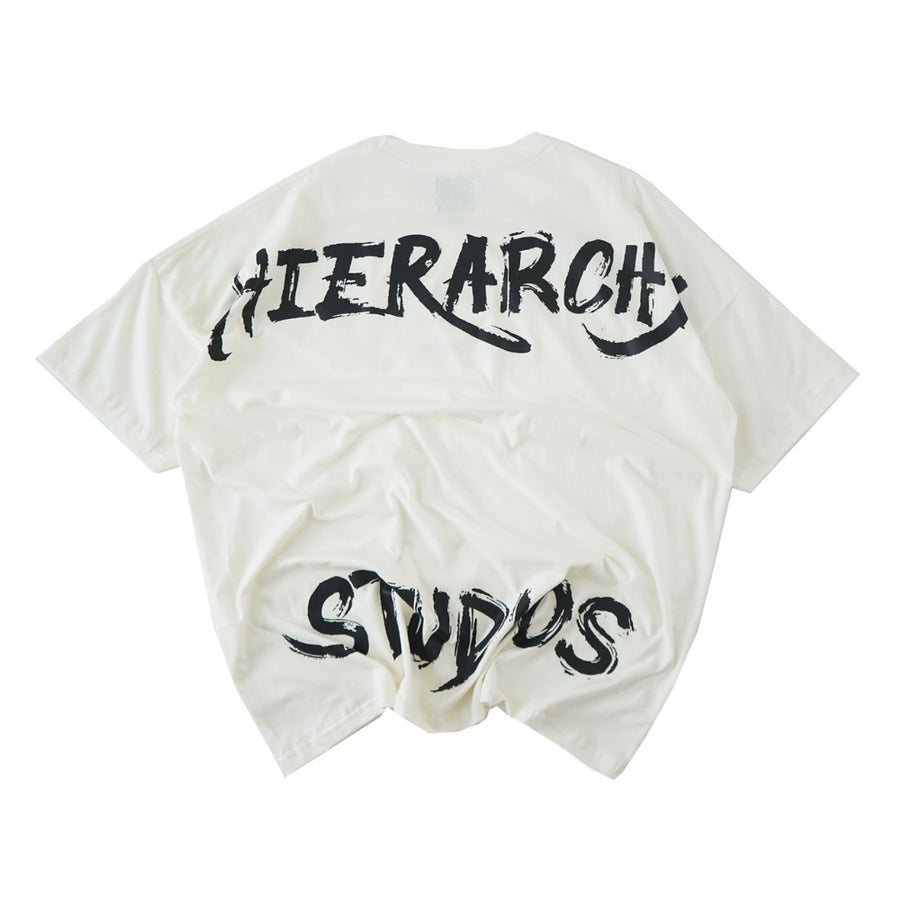 Wide Calligraphy Logo Oversized T-Shirt White