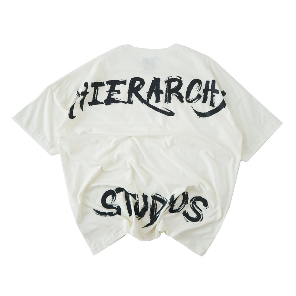 Wide Calligraphy Logo Oversized T-Shirt White