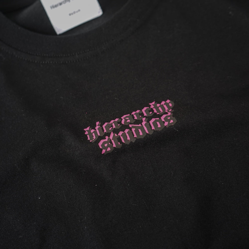 Layered Wide Logo Oversized T-Shirt Black