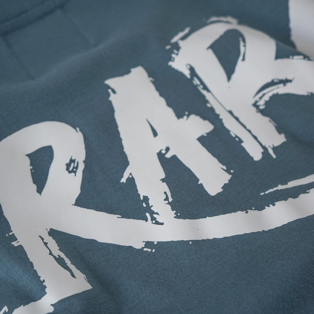 Wide Calligraphy Logo Oversized T-Shirt Blue