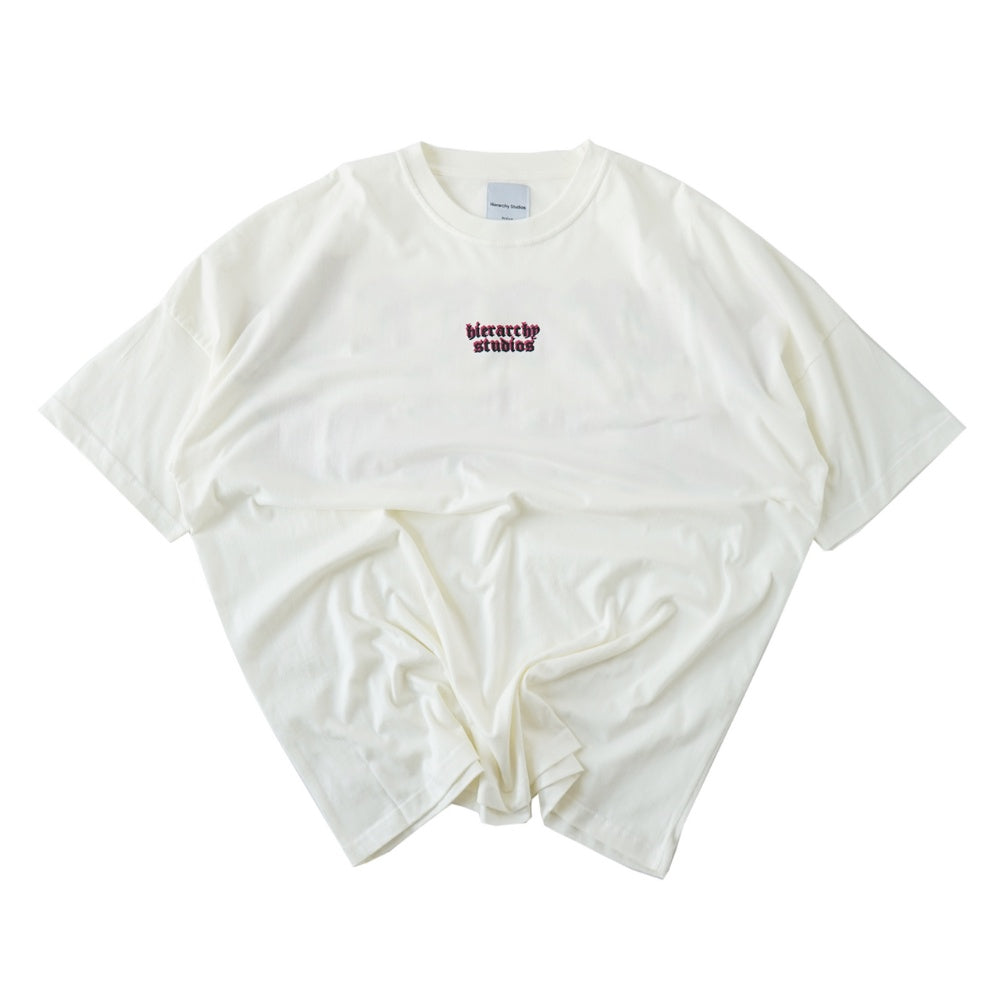 Layered Wide Logo Oversized T-Shirt White