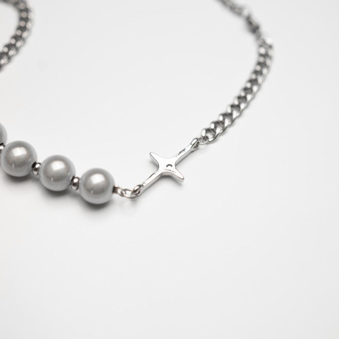 Hierarchy Studios - Cross Pearl Necklace