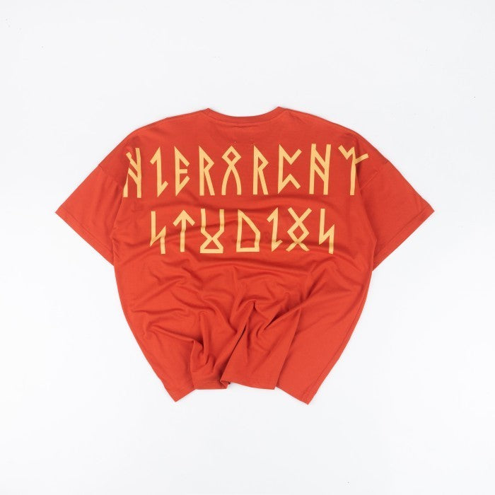 Runic Wide Logo Oversized T-Shirt Brick Red