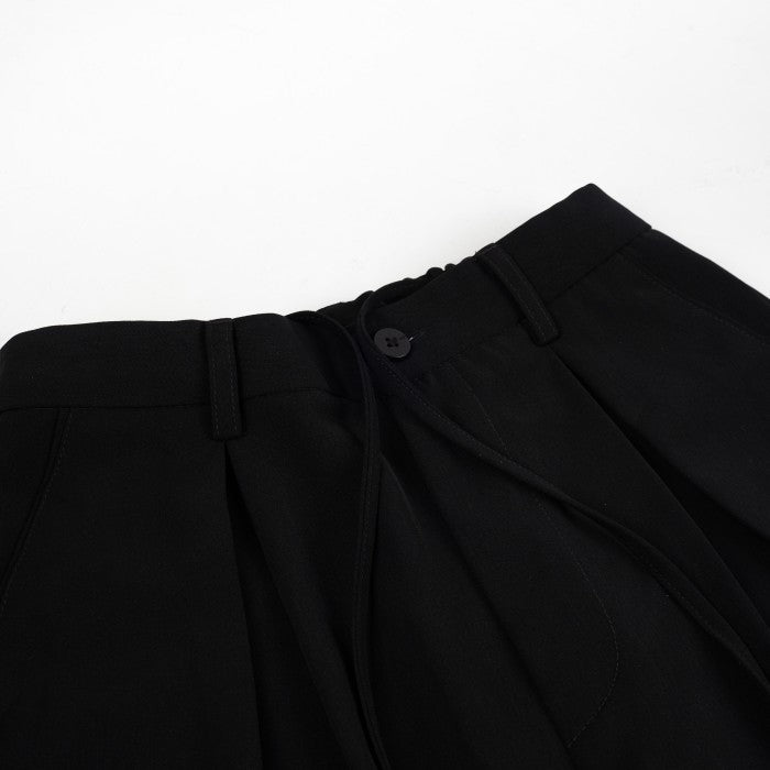 HIERARCHY STUDIOS Unruled - Black Tuck Slacks Trousers