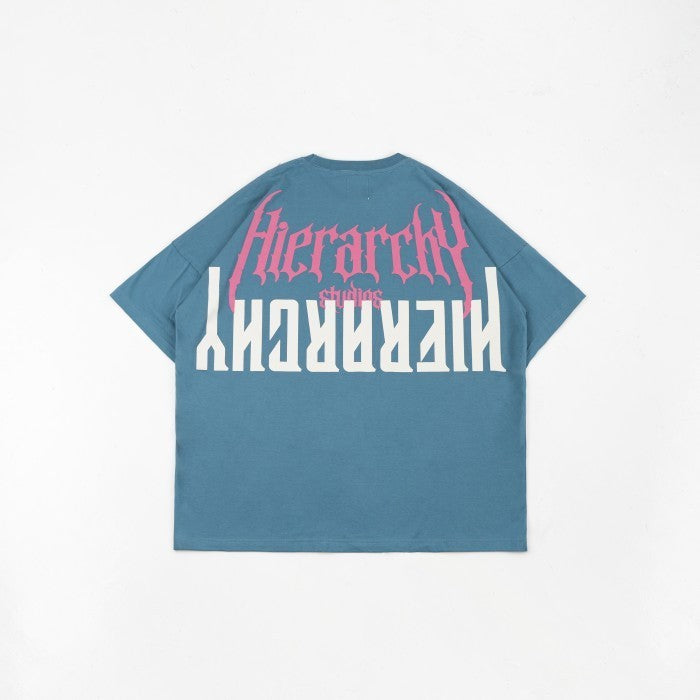 HIERARCHY STUDIOS Unruled - Blue Mirror Wide Oversized T-Shirt