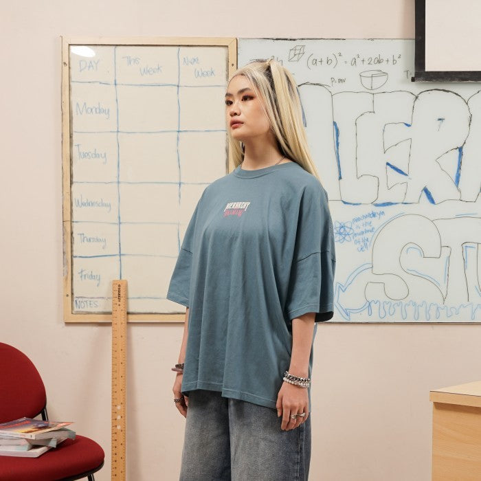 HIERARCHY STUDIOS Unruled - Blue Mirror Wide Oversized T-Shirt