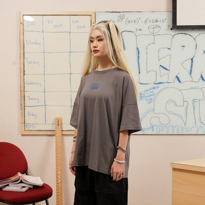 HIERARCHY STUDIOS Unruled - Dark Grey Mirror Wide Oversized T-Shirt