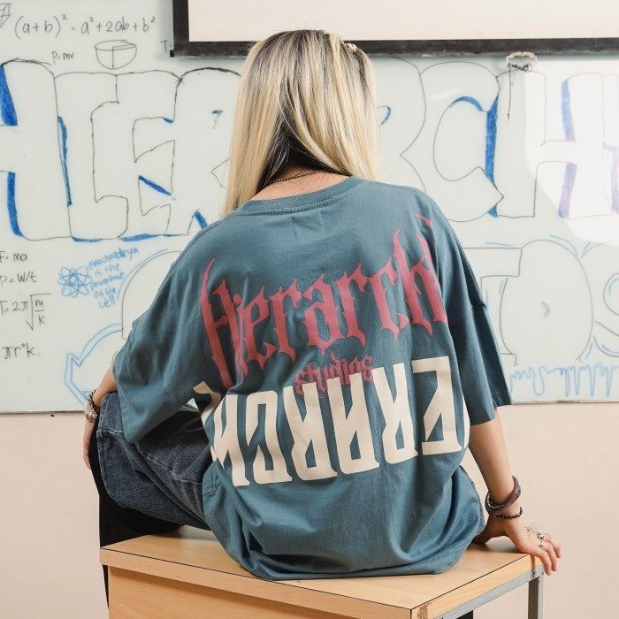 HIERARCHY STUDIOS Unruled - Blue Mirror Wide Oversized T-Shirt
