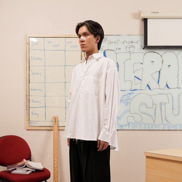 HIERARCHY STUDIOS Unruled - White Eyelet Oversized Shirt