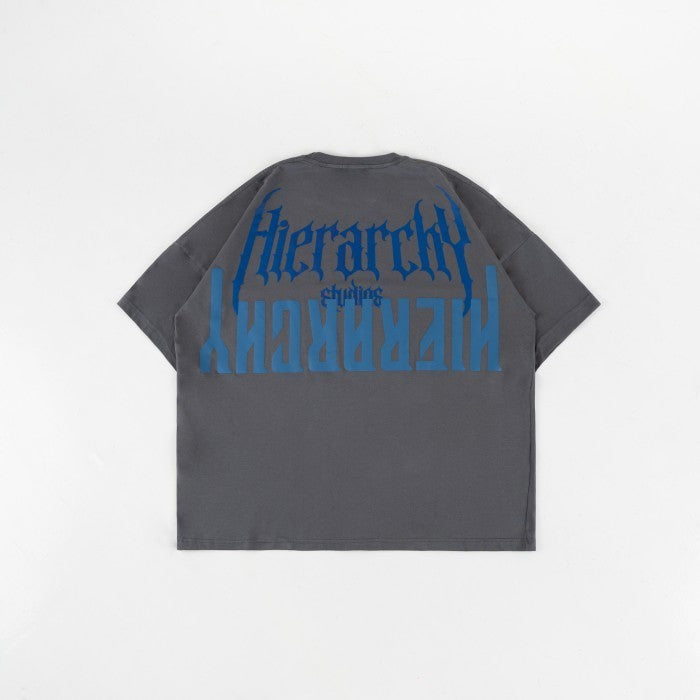 HIERARCHY STUDIOS Unruled - Dark Grey Mirror Wide Oversized T-Shirt