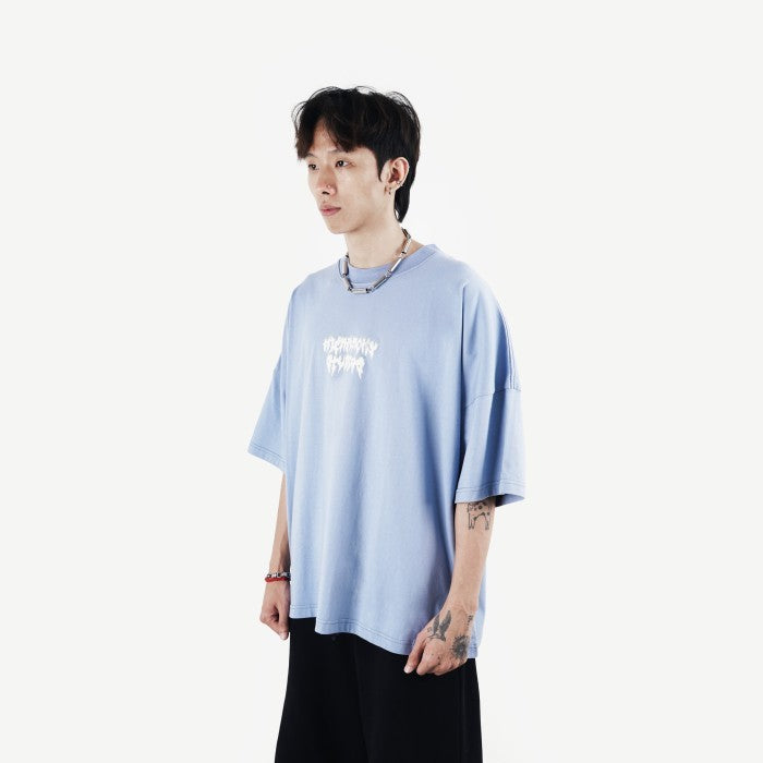 HIERARCHY STUDIOS TMTNW - Blue Burnout Wide Oversized T-Shirt