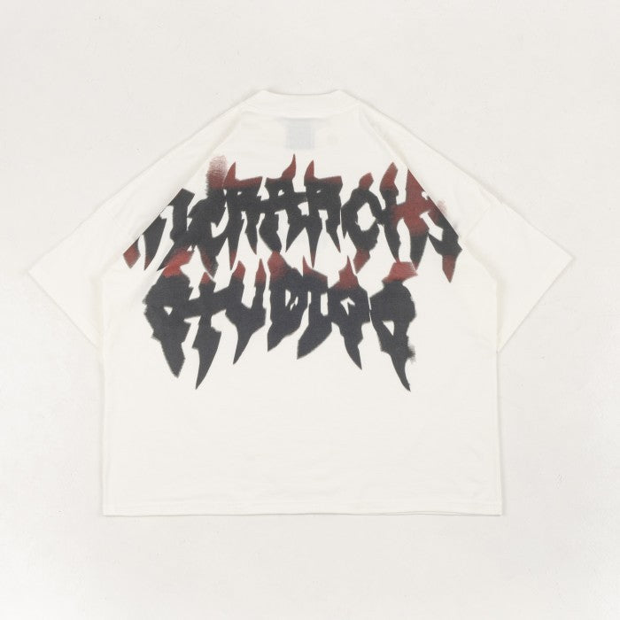 HIERARCHY STUDIOS TMTNW - White Burnout Wide Oversized T-Shirt