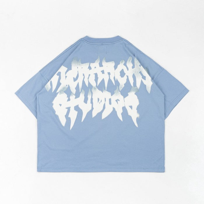 HIERARCHY STUDIOS TMTNW - Blue Burnout Wide Oversized T-Shirt