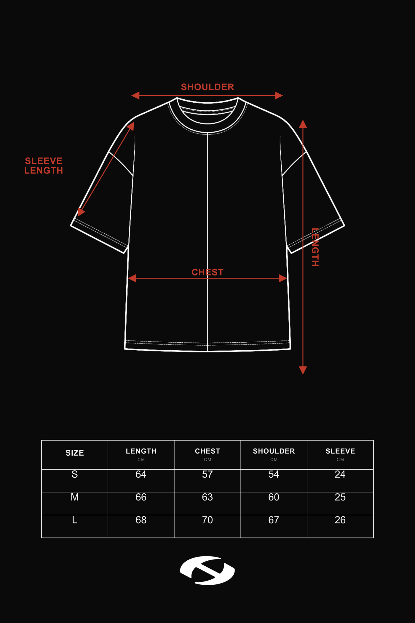 Size guide for HIERARCHY STUDIOS ENE - Washed Black Layered ENE Boxy Oversized T-Shirt