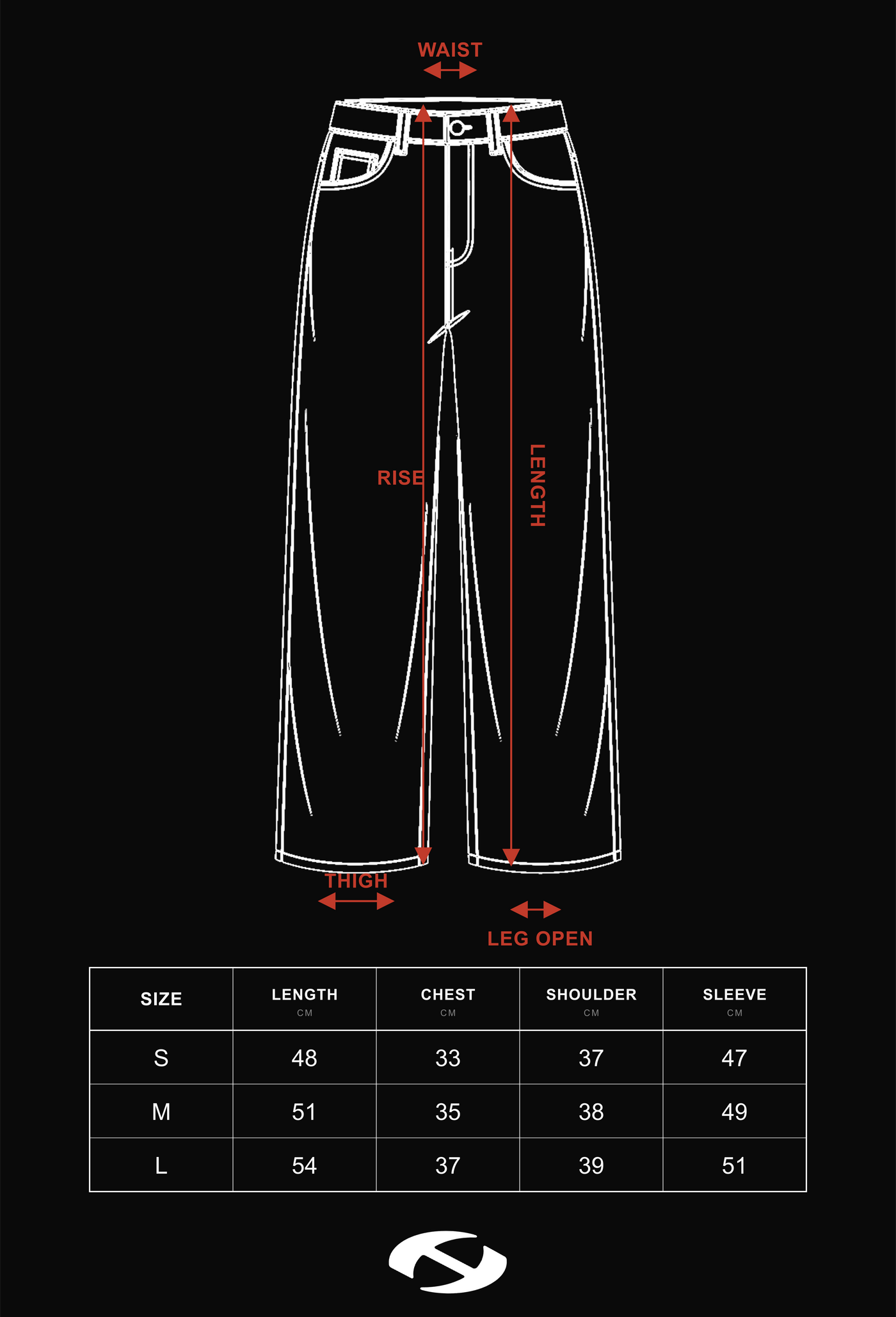 Size guide for Hierarchy Studios FS - Navy Four Stripes Short Pants