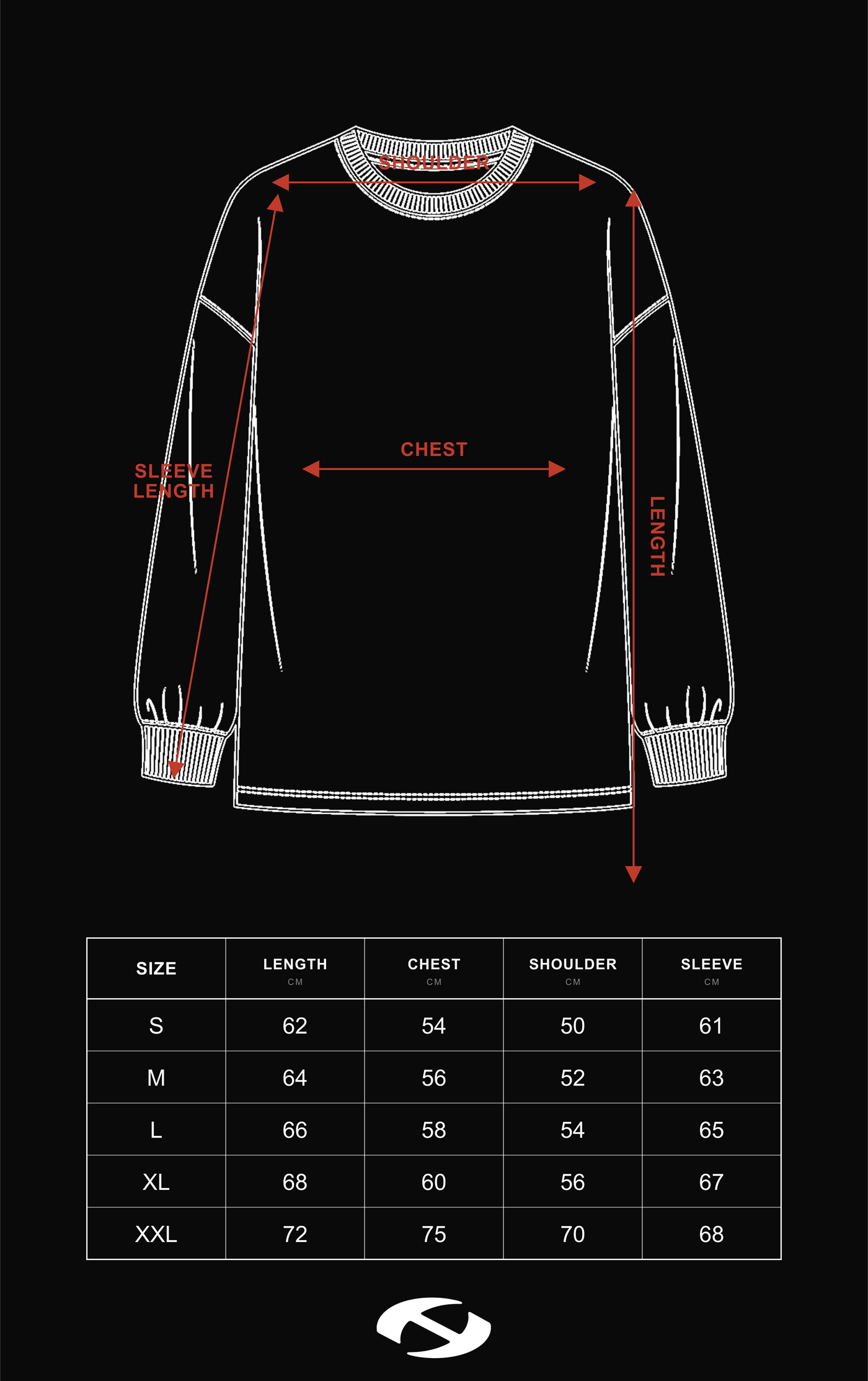 Size guide for Hierarchy Studios HOLLOWS - Black Basic Henley Thermal Waffle Boxy Long Sleeve