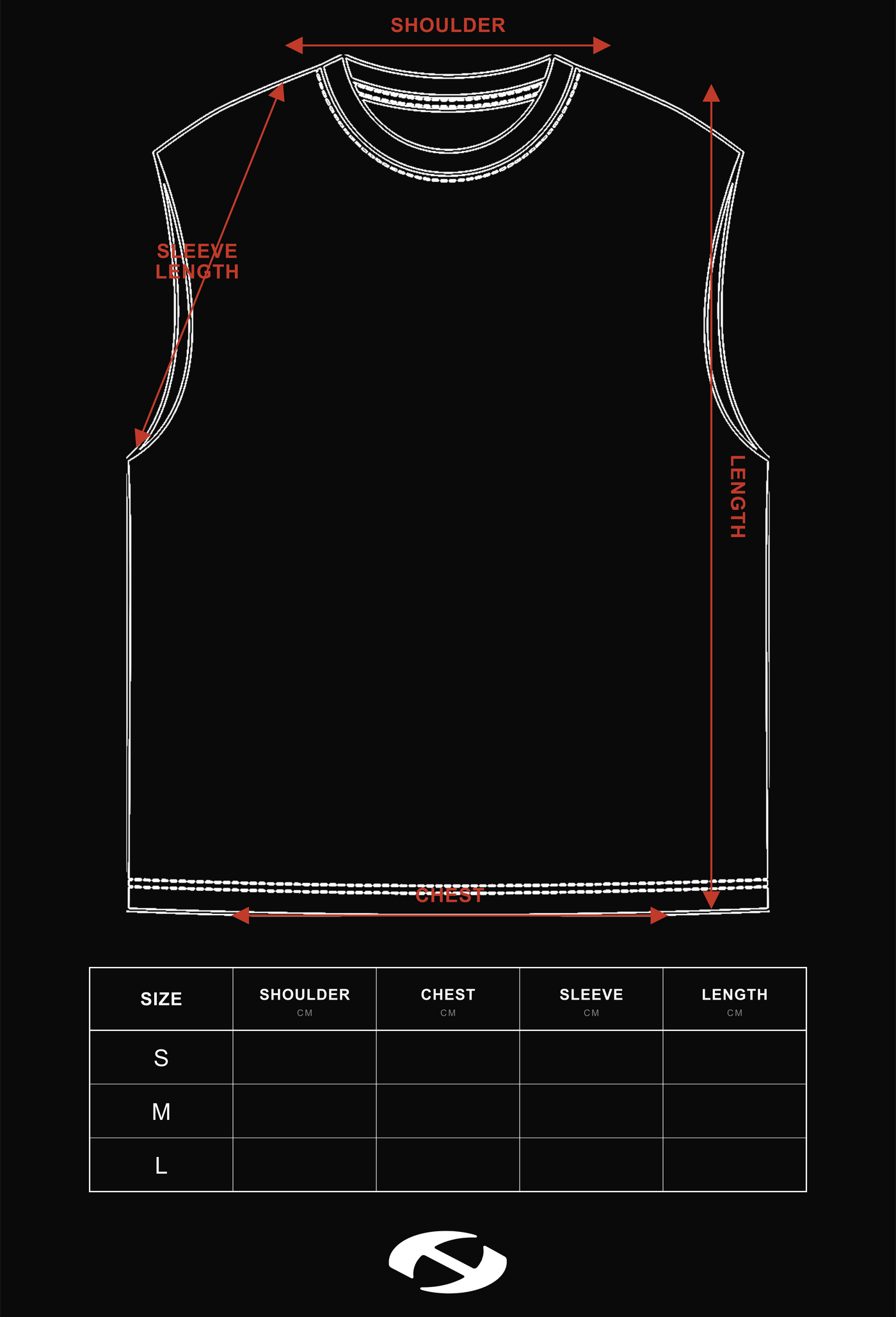Size guide for Washed Black Deity Oversized Sleeveless
