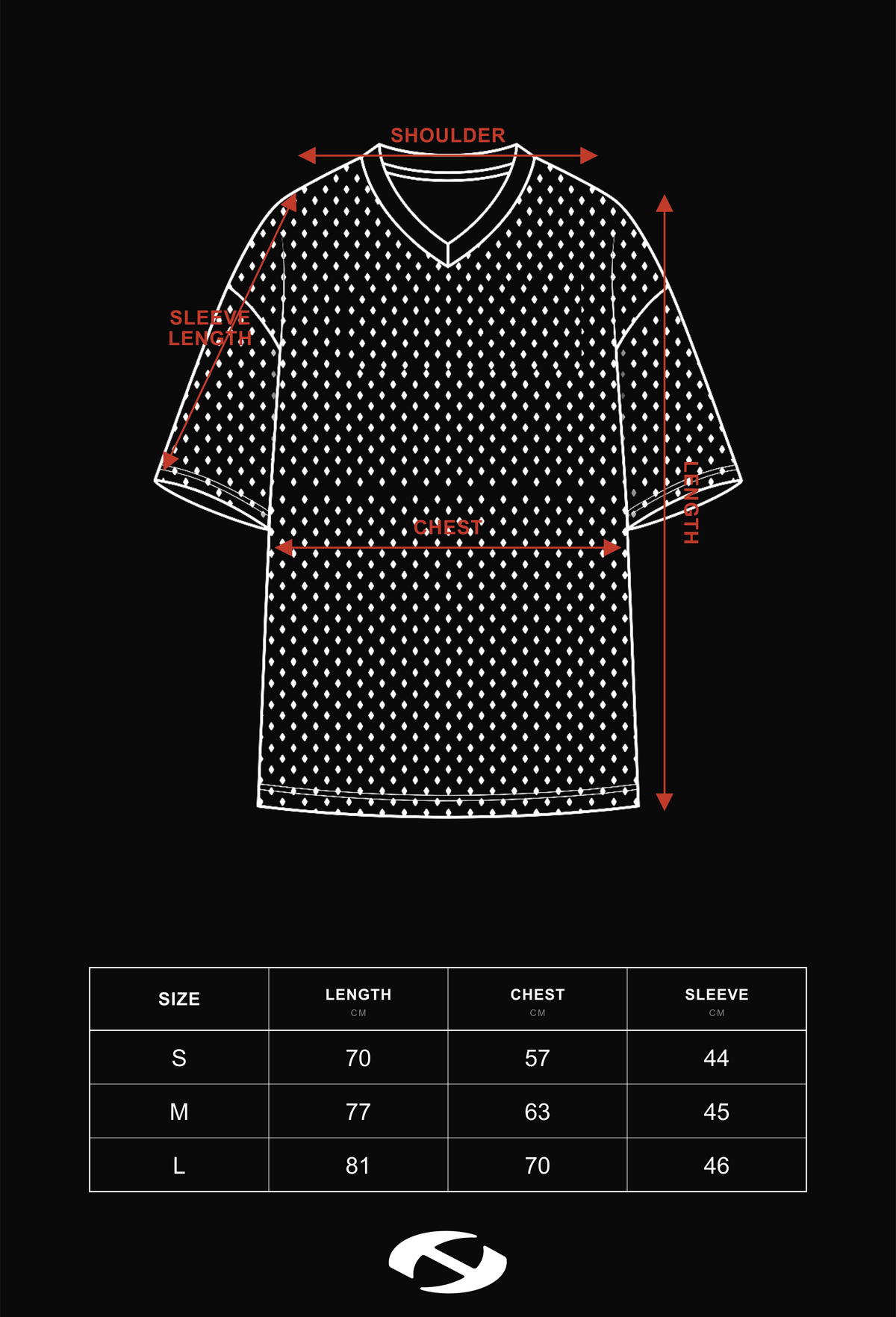 Size guide for HIERARCHY STUDIOS Unruled - Ivory Rugby Oversized Polo Jersey
