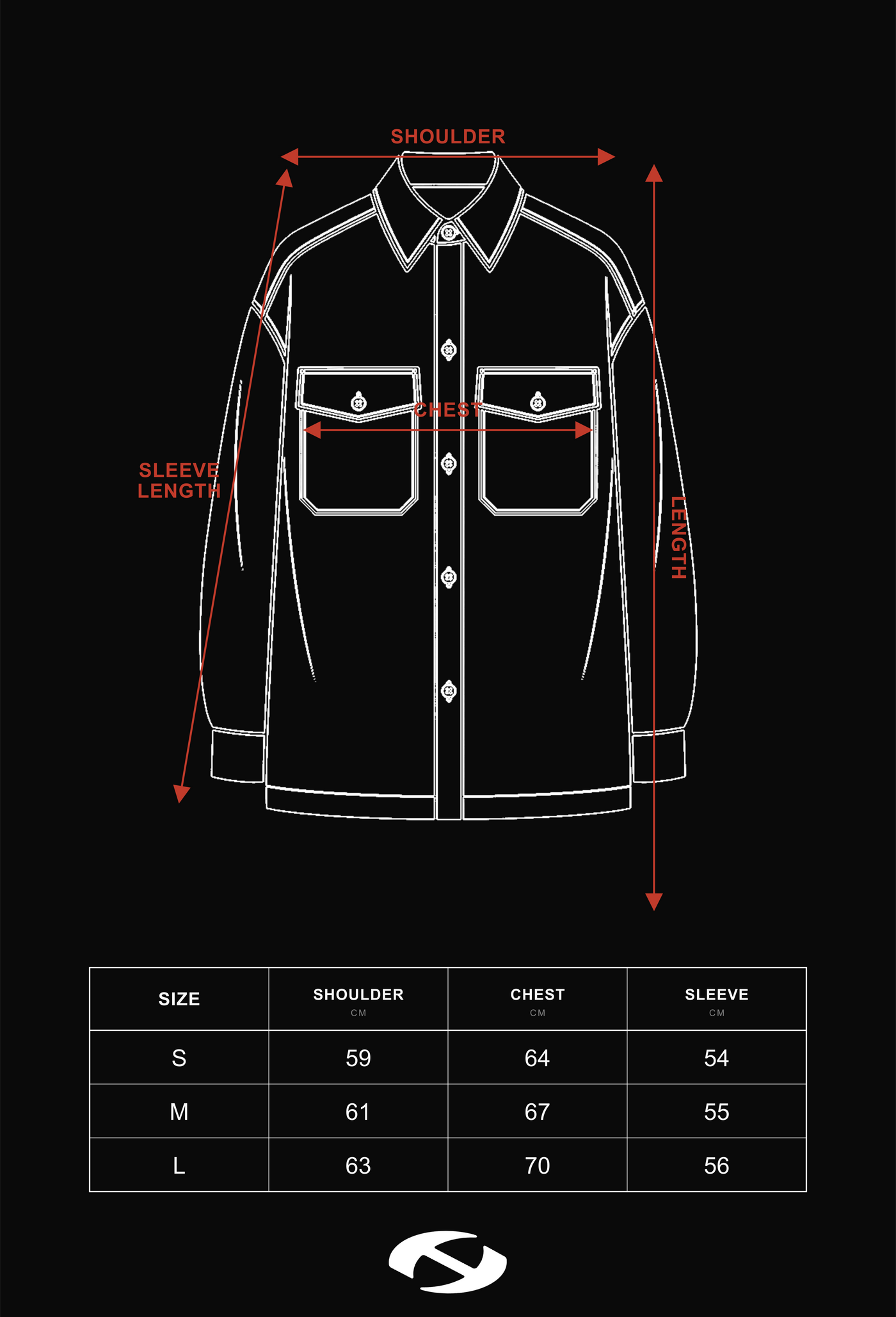 Size guide for HIERARCHY STUDIOS Unsolved - Black Evidence Boxy Leather Jacket